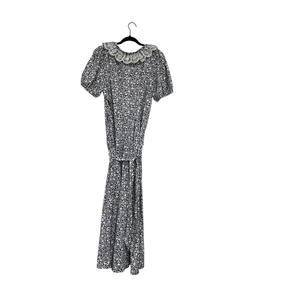 Boden Womens Maxi Dress Size 14 Navy Blue White Floral Trim Lace D0135 NWT - Picture 3 of 14